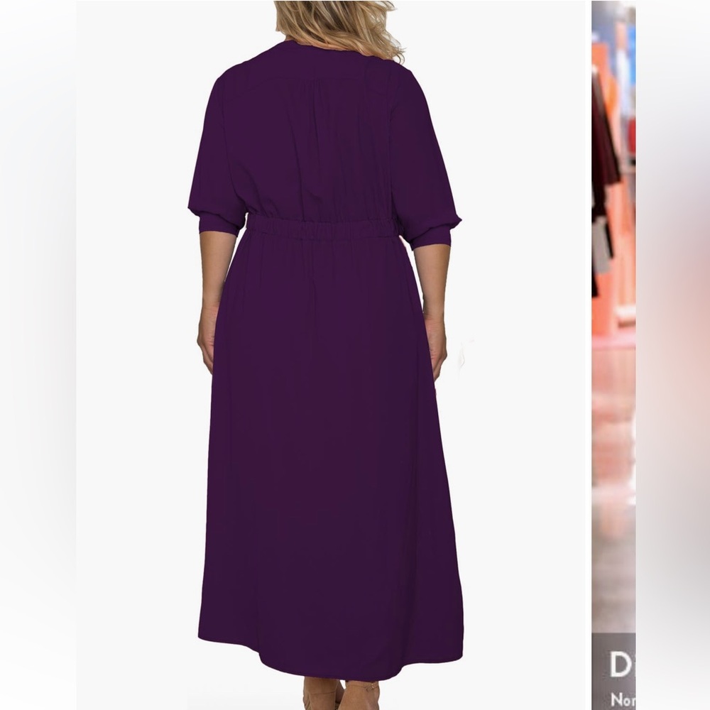 Standards & Practices Purple Button Up Dress - Si… - image 2